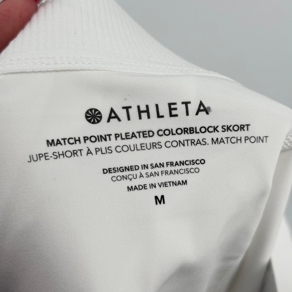 Athleta Match Point Pleated Colorblock Skort Womens M White/Navy Tennis Golf NEW - Picture 5 of 10